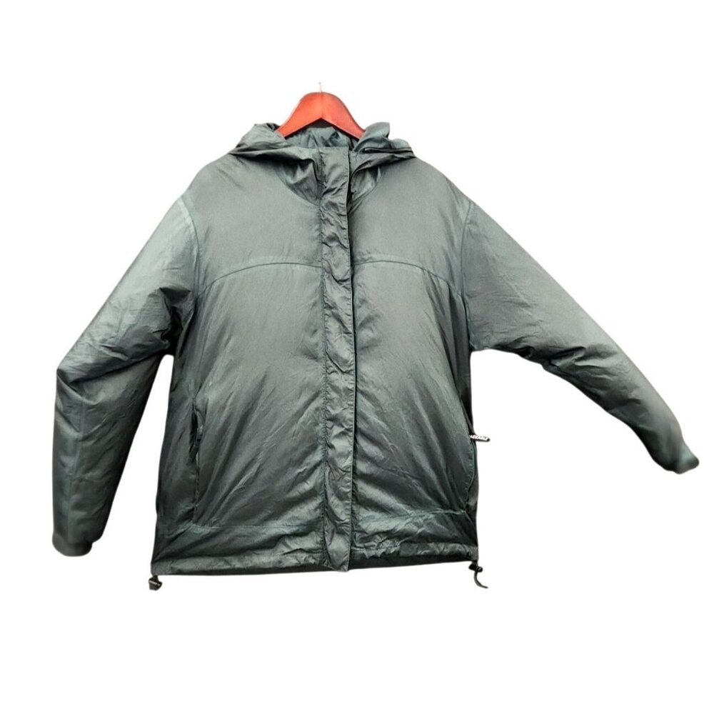 Cabelas Womens Nylon Hooded Jacket Waterproof Packable Lined Windbreaker Green M